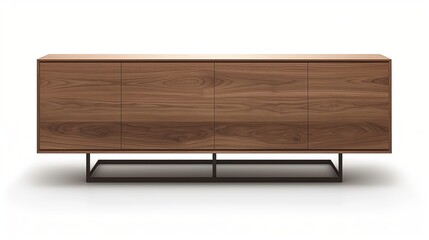 A modern sideboard with clean lines and ample storage space, perfect for organizing essentials in any room, displayed against a white background.