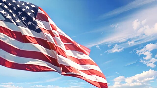 Waving United States of America Flag Celebrations: Memorial Day, 4th of July, and Labour Day