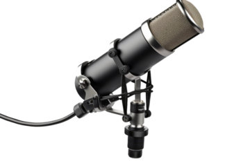 The Standing Sentinel: A Microphones Solo Performance on White or PNG Transparent Background.