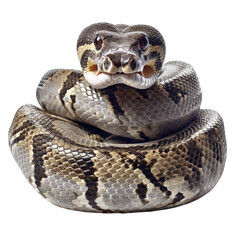 Fototapeta premium Striking Python Reptile on Isolated Background.
