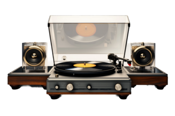 Spinning Melodies: A Musical Journey on White or PNG Transparent Background.