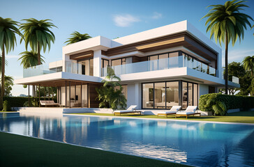 Fototapeta premium swimming pool in resort