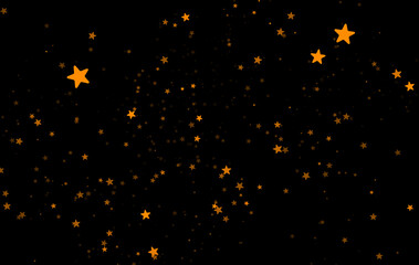 yellow gold star particle and sparkle light luxury design black background