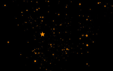 yellow gold star particle and sparkle light luxury design black background