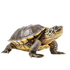 Close-Up of Terrapin on Isolated Background.