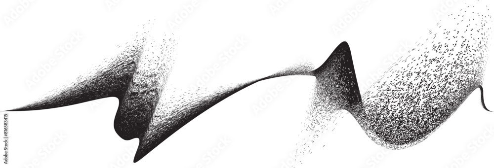 Poster sprayed black spiral line .graffiti art design . noise dispersion grungy wavy logo . spray effect .g
