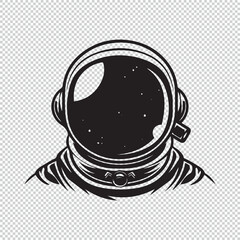 Simple black astronaut vector icon logo on transparent background