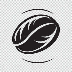 Black simple coffee bean logo icon on transparent background