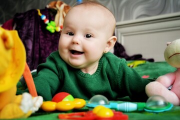 Obraz premium baby with toy