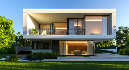 Obraz premium modern house with garden