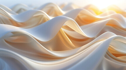 Obraz premium Illustration depicting the delicate texture of a light gold color. Gentle movement, abstract, rich, suitable as a background,Generative AI