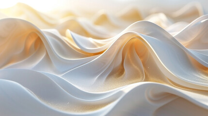 Obraz premium Illustration depicting the delicate texture of a light gold color. Gentle movement, abstract, rich, suitable as a background,Generative AI
