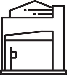 Modern Building Line Icon