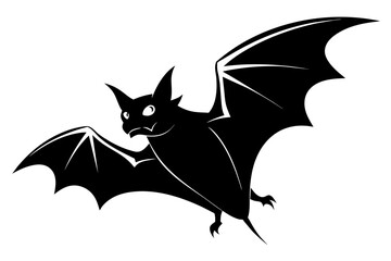 Obraz premium Bat, side view, silhouette black color