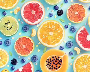 depicted in vivid analogous colors