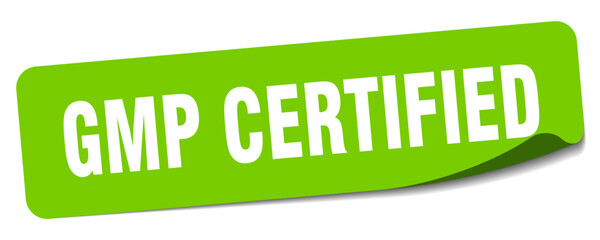 gmp certified sticker. gmp certified label