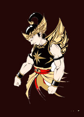 illustration of a hero in the Javanese version of the Bratayuda war legend