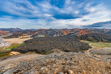 Beautiful colorful volcanic mountains Landmannalaugar in Iceland