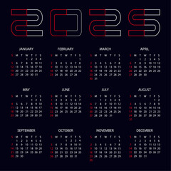 calendar for 2025