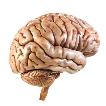 Human brain isolated on transparent background