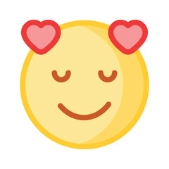 Happy face with heart symbols, concept icon of in love emoji