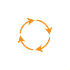 Arrow Icon Orange | Circle Arrows | Infographic Illustration | Direction Symbol | Curved Loading Logo | Up Sign | Isolated | Variations