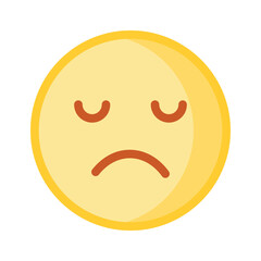 Get your hands on perfectly designed sad emoji icon, customizable vector