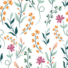 Abstract flower background vector design floral border frame