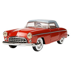 Vintage Tin Toy Car with Classic Design, Isolated without Background.