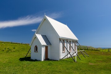 Historic pioneer church in the countryside. Awhitu, Waiuku, Auckland, New Zealand.