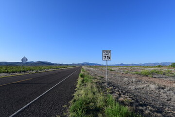 Speed limit sign in the us