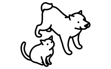 賃貸：ペット可の物件（犬猫）、アイソメトリックイラスト