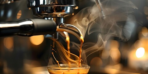 Pouring coffee into machine demonstrating coffeemaking process at home or cafe. Concept Coffee Brewing, Home Barista, Cafe Lifestyle