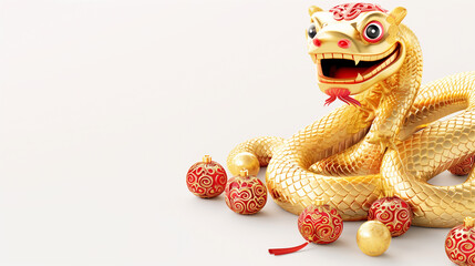 Chinese new year gold snake 