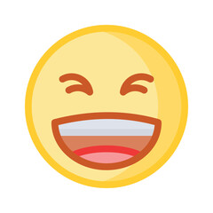 Fototapeta premium An editable icon of laughing emoji, easy to use and download