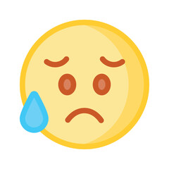 Get your hands on perfectly designed sad emoji icon, customizable vector
