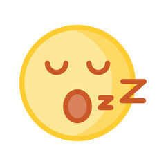 Sleepy, sleeping, tiredness emoji vector design