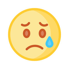 Get your hands on perfectly designed sad emoji icon, customizable vector