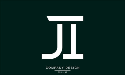 JI, IJ Abstract Letters Logo Monogram Design Font Icon Vector Initials