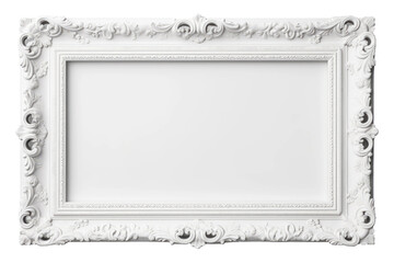 Ethereal Dreams: A White Frame Lost in White Space on White or PNG Transparent Background.