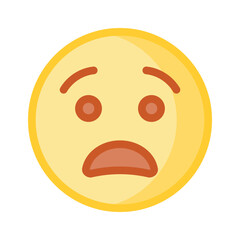 Worried emoji vector design, premium icon isolated on white background