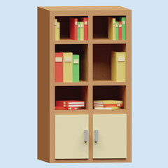 Office supplies concept. Realistic 3d object cartoon style.