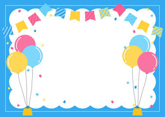 bright balloon party frame 2