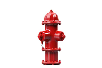 Fototapeta premium Red fire hydrant icon, glossy emergency water valve clipart, municipal safety equipment symbol for signage and UI design isolated on Transparent Background