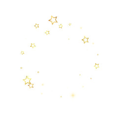 Gold sparkling star confetti.