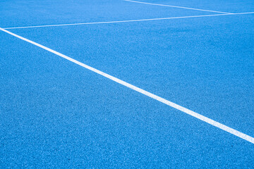 Part of the synthetic grass tennis court with markup