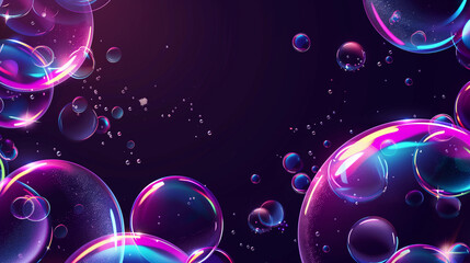 abstract background with neon bubbles