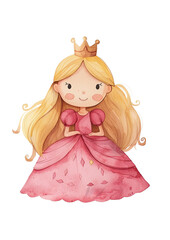 little princess in watercolor style
