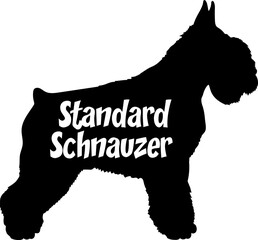 Standard Schnauzer. Dog silhouette dog breeds logo dog monogram vector