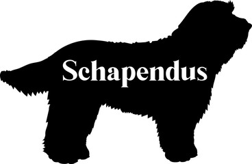 Schapendus Dog silhouette dog breeds logo dog monogram vector